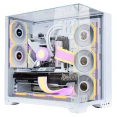 Fan Case LIAN LI UNI FAN SL WIRELESS LCD 120 REVERSE | TRIPPLE PACK - WHITE (BỘ 3 CÁI KÈM HUB USB - CÁNH NGƯỢC)