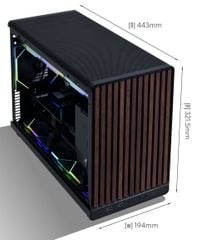 VỎ CASE MÁY TÍNH LIAN LI DAN A3 WOOD GLASS - mATX - BLACK (MATX/MFF/MẶT GỖ/KÍNH HÔNG)