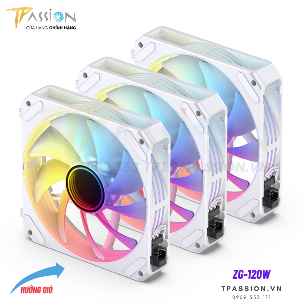 Quạt tản nhiệt JONSBO ZG - 120 / 120B /120W / REVERSE LED ARGB 5V - Ghép nối không dây, PWM