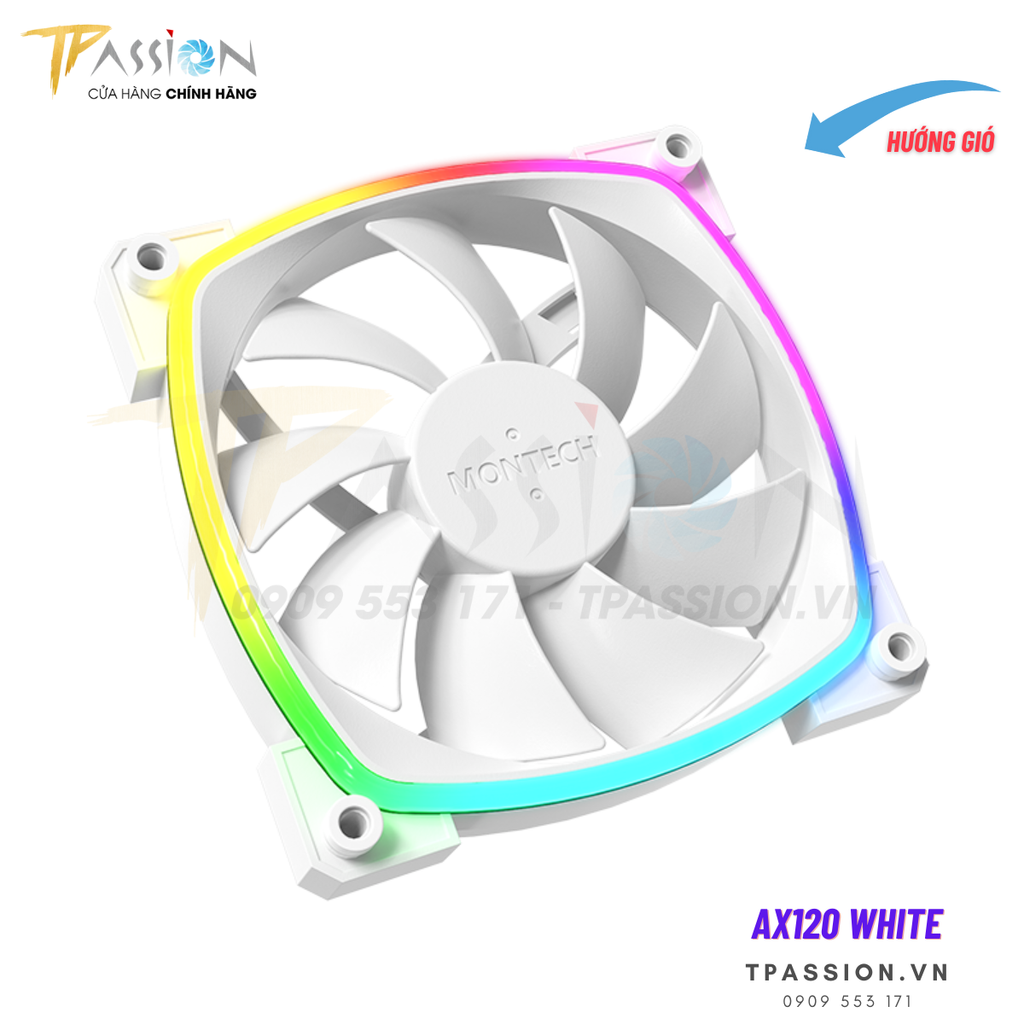 Quạt tản nhiệt Montech AX120 | RX120 PWM  |  REVERSE LED viền ARGB