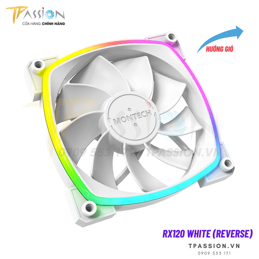 Quạt tản nhiệt Montech AX120 | RX120 PWM  |  REVERSE LED viền ARGB