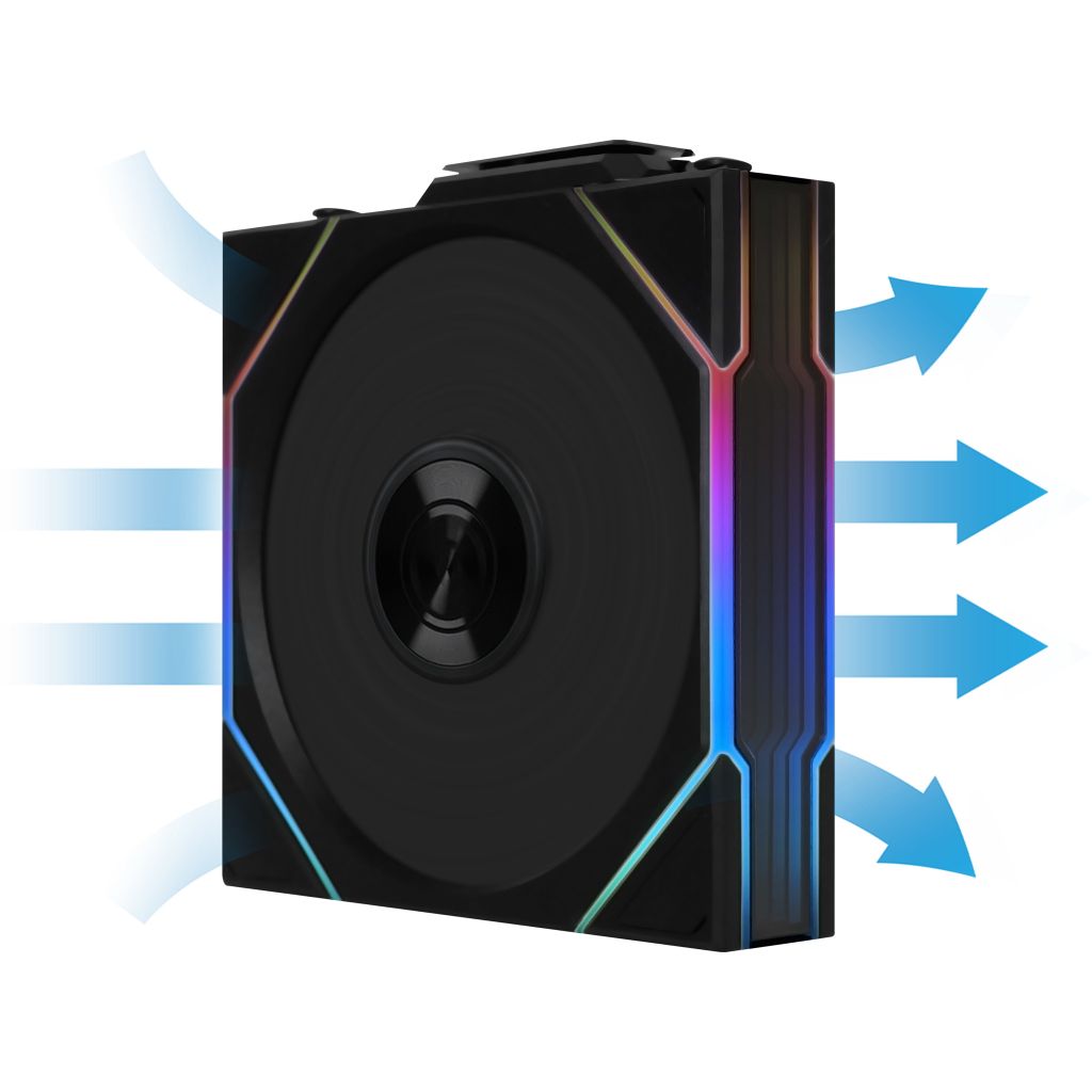 Fan Case LIAN LI UNI FAN TL WIRELESS 120 | TRIPPLE PACK - BLACK (BỘ 3 CÁI KÈM HUB USB - CÁNH THUẬN)