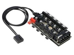 HUB ROG chia 10 cổng Fan Case 4 pin PWM có nguồn phụ SATA | MOLEX