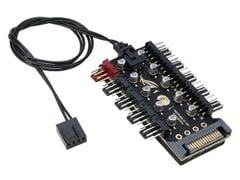 HUB ROG chia 10 cổng Fan Case 4 pin PWM có nguồn phụ SATA | MOLEX