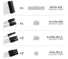 Dây Nguồn Bọc Lưới Nối Dài TEUCER SLEEVED EXTENSION CABLE - COLORFUL MOD