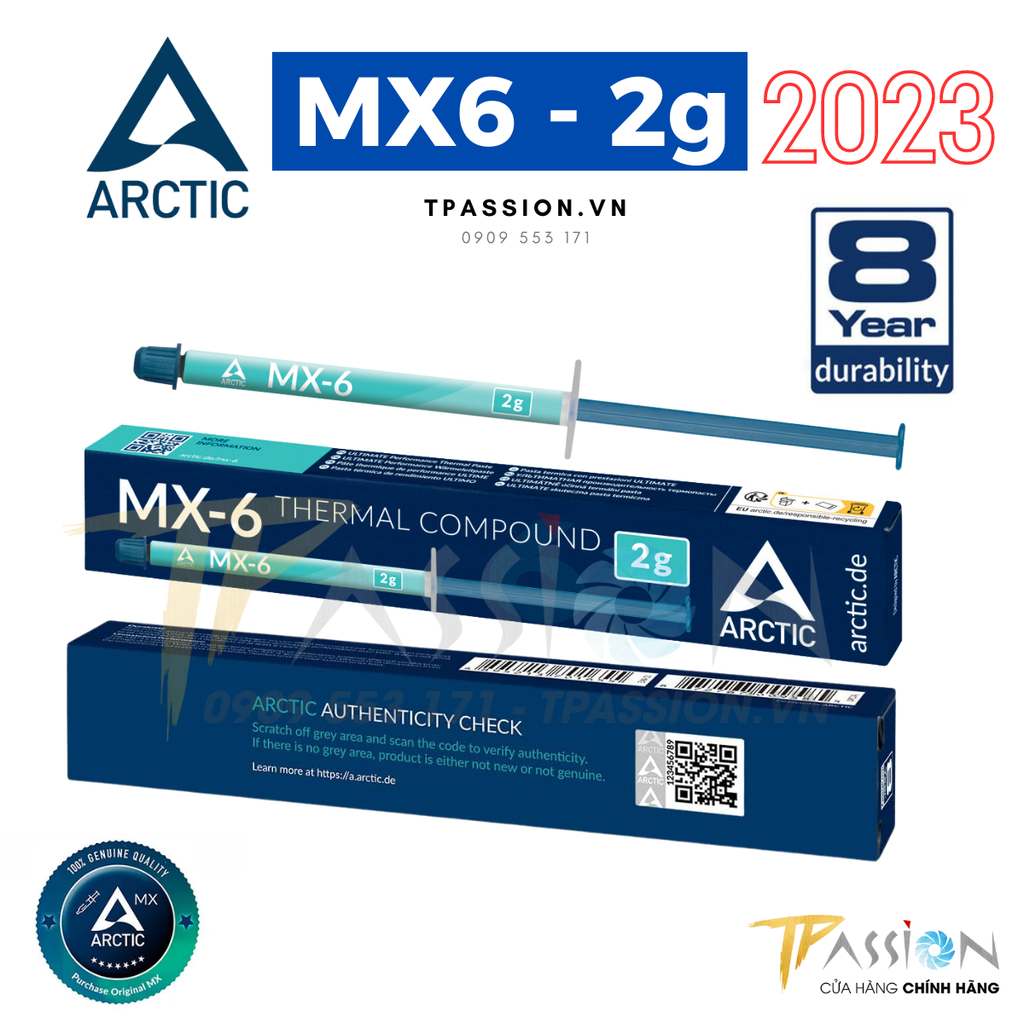 Keo tản nhiệt Arctic MX4 | MX6  - 2g, 4g, 8g, 20g, 45g - Mẫu mới