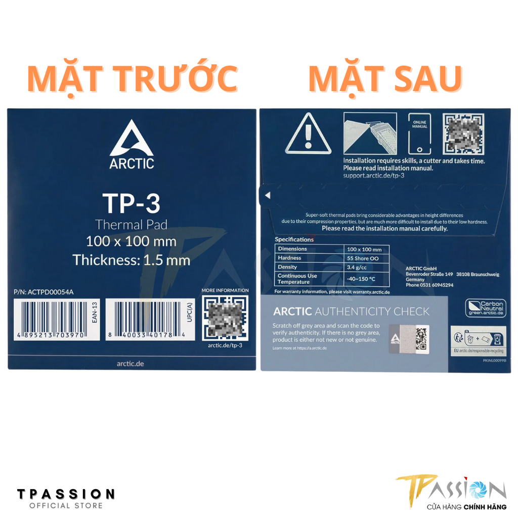 Miếng dán tản nhiệt ARCTIC Thermal Pad TP-3