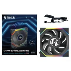 Fan Case LIAN LI UNI FAN SL WIRELESS LCD 120 | SINGLE PACK - BLACK (1 QUẠT LCD - CÁNH THUẬN)