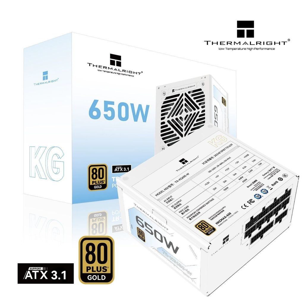 NGUỒN PSU THERMALRIGHT KG 650W | BLACK - WHITE