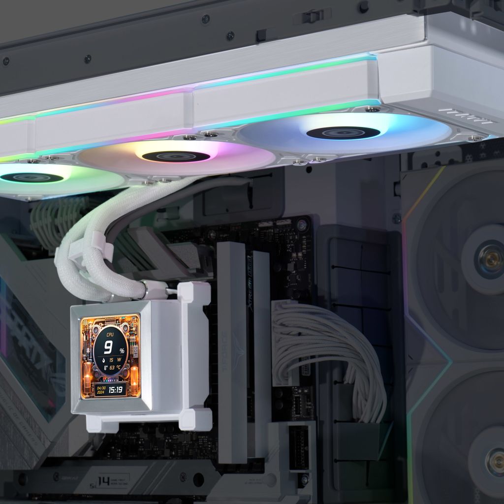 Tản nhiệt nước AIO Lian Li HYDROSHIFT LCD 360R - WHITE - LED ARGB (HSLCD36RW WHITE)