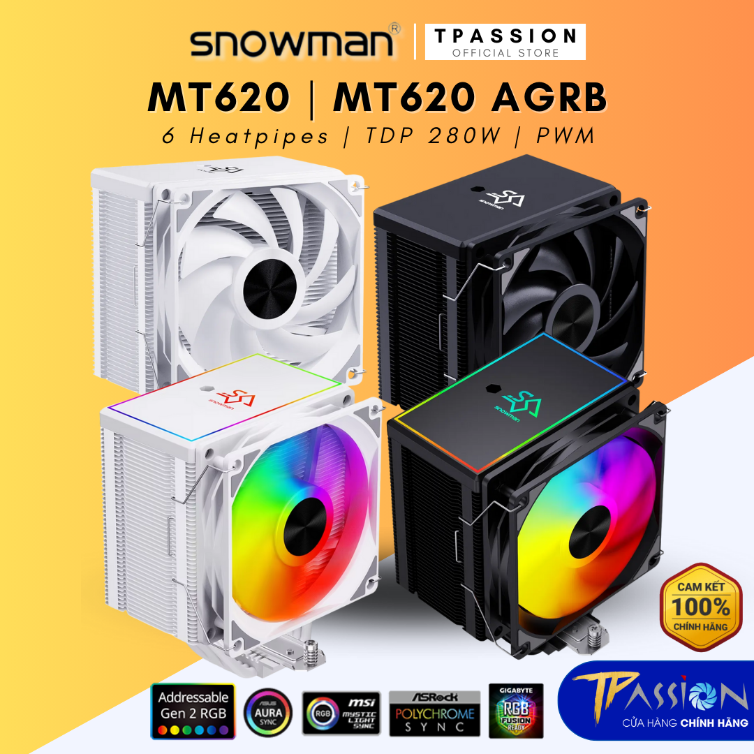 Tản nhiệt khí CPU SNOWMAN MT620 | BLACK / WHITE