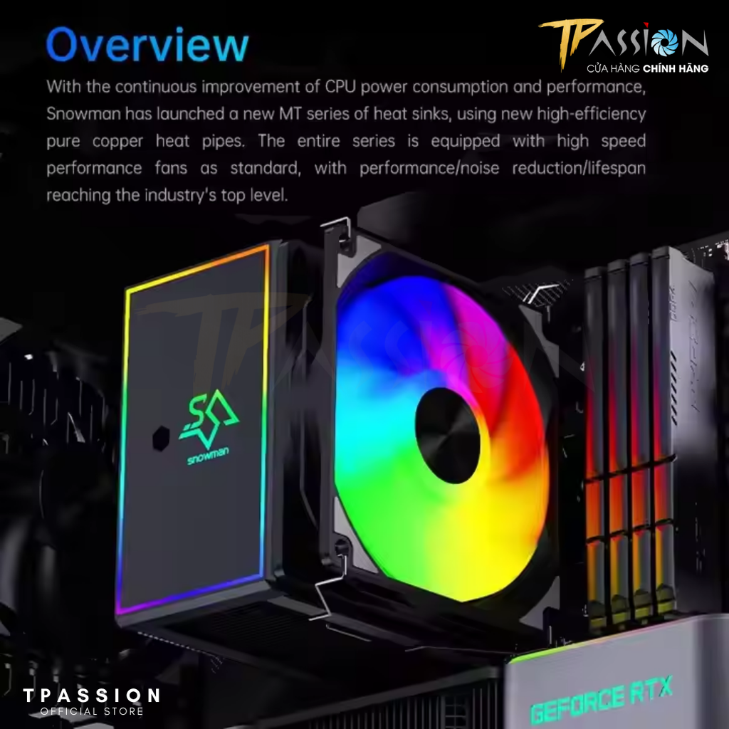 Tản nhiệt khí CPU SNOWMAN MT620 | BLACK / WHITE