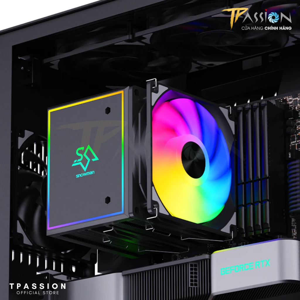 Tản nhiệt khí CPU SNOWMAN MT880 BLACK / WHITE (8 Ống đồng/2 tháp/LED ARGB 5V/LED RGB AUTO)