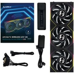 Fan Case LIAN LI UNI FAN TL WIRELESS LCD 120 | TRIPPLE PACK - BLACK (BỘ 3 CÁI KÈM HUB USB - CÁNH THUẬN)