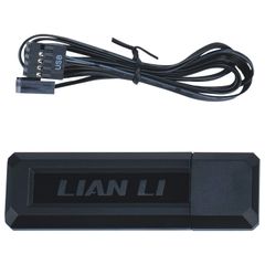 Fan Case LIAN LI UNI FAN SL WIRELESS LCD 120 REVERSE | TRIPPLE PACK - BLACK (BỘ 3 CÁI KÈM HUB USB - CÁNH NGƯỢC)