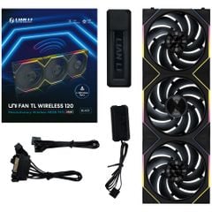 Fan Case LIAN LI UNI FAN TL WIRELESS 120 | TRIPPLE PACK - BLACK (BỘ 3 CÁI KÈM HUB USB - CÁNH THUẬN)
