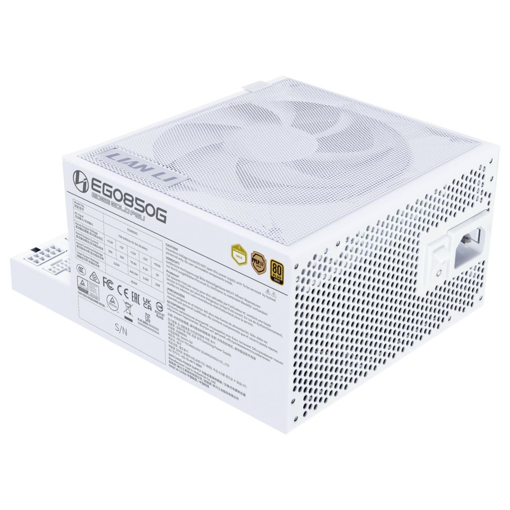 Nguồn PSU LIAN LI EDGE GOLD EG850G - 850W - WHITE (Không kèm Hub/ATX3.1/80+GOLD/PCIe5.1)
