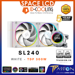 Tản nhiệt nước AIO CPU ID-COOLING SPACE LCD SL360 / SL240 ARGB BLACK / WHITE - Chính hãng BH 5 NĂM PWM, màn hình, LED 5v