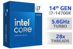 Bộ vi xử lý CPU Intel® Core™ i7 - 14700K (UP TO 5.6GHZ, 20 NHÂN 28 LUỒNG, 33MB CACHE, 125W) - SOCKET INTEL LGA 1700/Raptor Lake