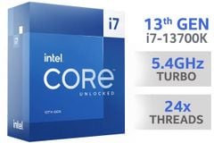 Bộ vi xử lý CPU INTEL CORE i7 - 13700K (UP TO 5.4GHZ, 16 NHÂN 24 LUỒNG, 24MB CACHE, 125W) - SOCKET INTEL LGA 1700/RAPTOR LAKE)