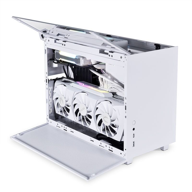 Vỏ case máy tính Lian Li Q58 White kèm dây Riser VGA PCIe 4.0 - Q58W4