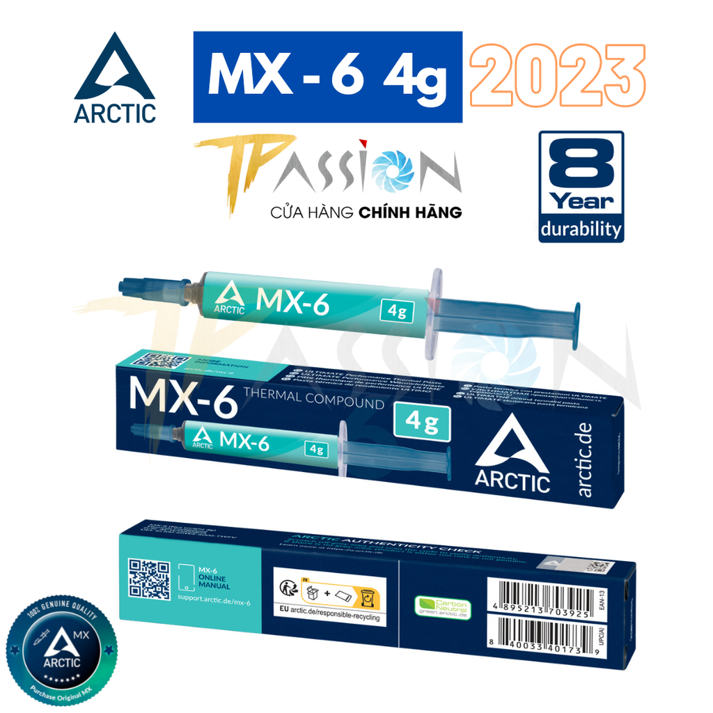 Keo tản nhiệt Arctic MX4 | MX6  - 2g, 4g, 8g, 20g, 45g - Mẫu mới