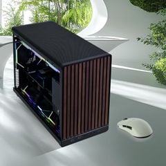 VỎ CASE MÁY TÍNH LIAN LI DAN A3 WOOD GLASS - mATX - BLACK (MATX/MFF/MẶT GỖ/KÍNH HÔNG)