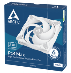 Quạt tản nhiệt Fan Case 14cm Arctic P14 Max Black / White - Chính hãng, tốc độ 2800 RPM, 140mm, điều tốc 4 Pin PWM