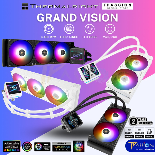 Tản nhiệt nước CPU Thermalright Grand Vision 360 ARGB | GV360 | BLACK & WHITE