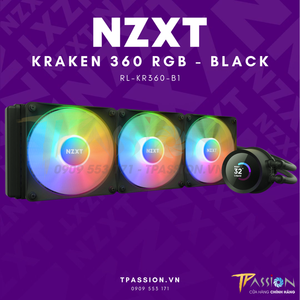 Tản nhiệt nước AIO CPU NZXT KRAKEN ELITE 360 RGB / 360 RGB (Black / White)  - Chính hãng BH 6 năm