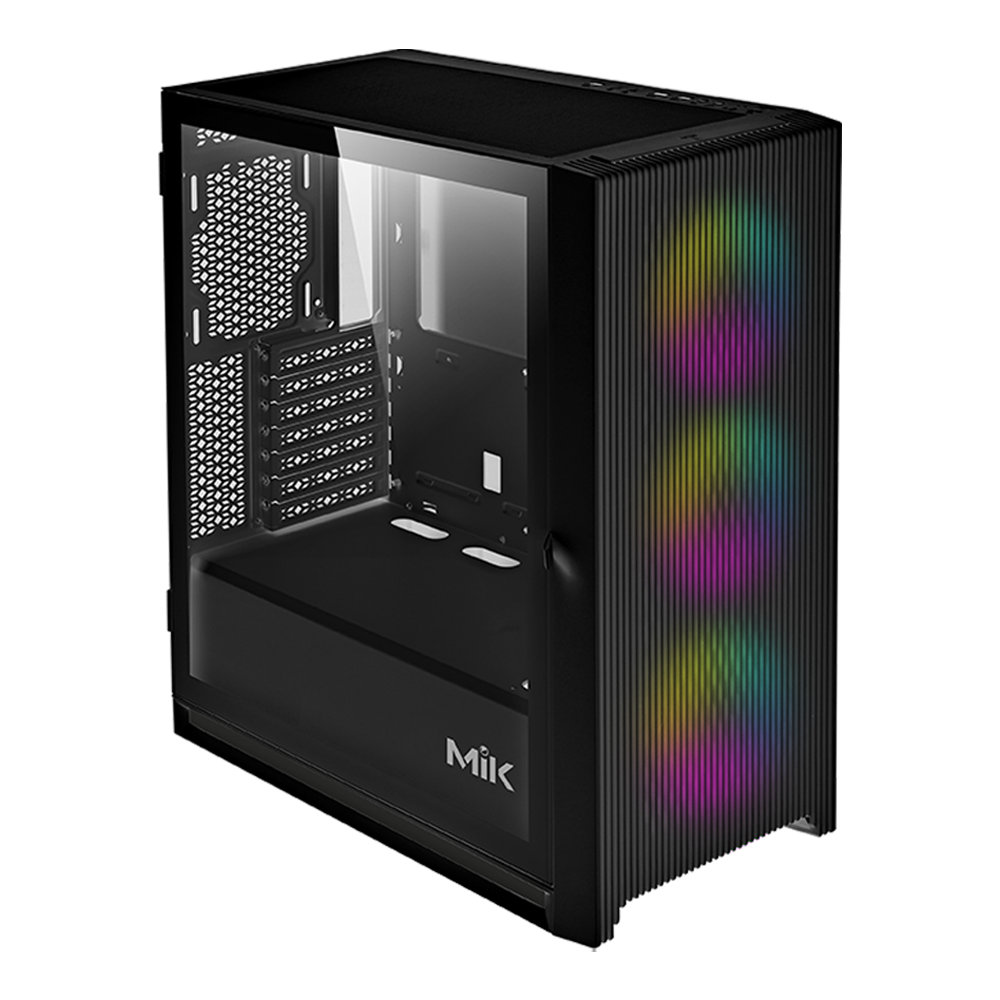 Vỏ Case MIK STORM 360 - BLACK (ATX/Mid Tower/Màu Đen/Không kèm Fan)