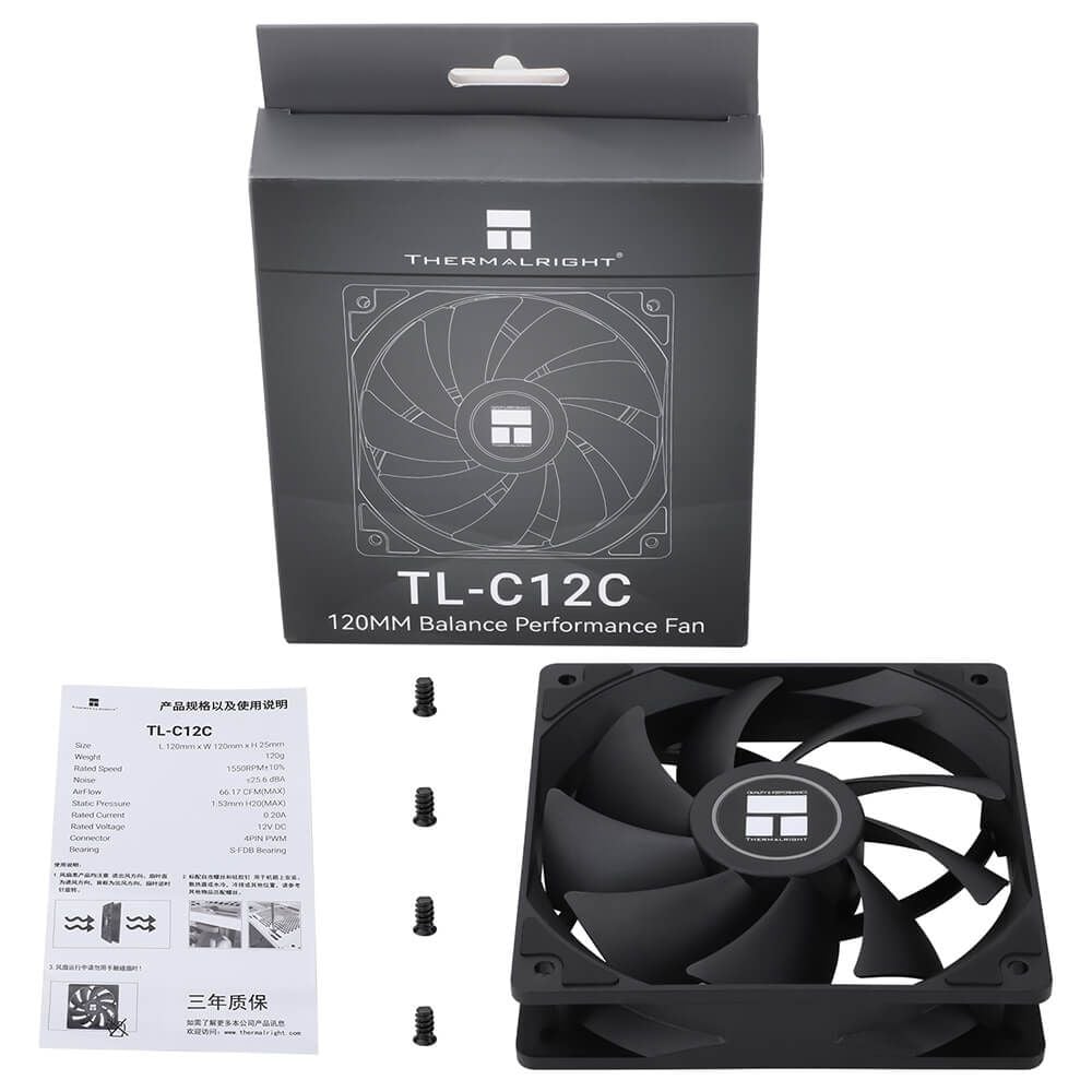 QUẠT TẢN NHIỆT FAN CASE Thermalright TL C12C | NON LED | 1 FAN
