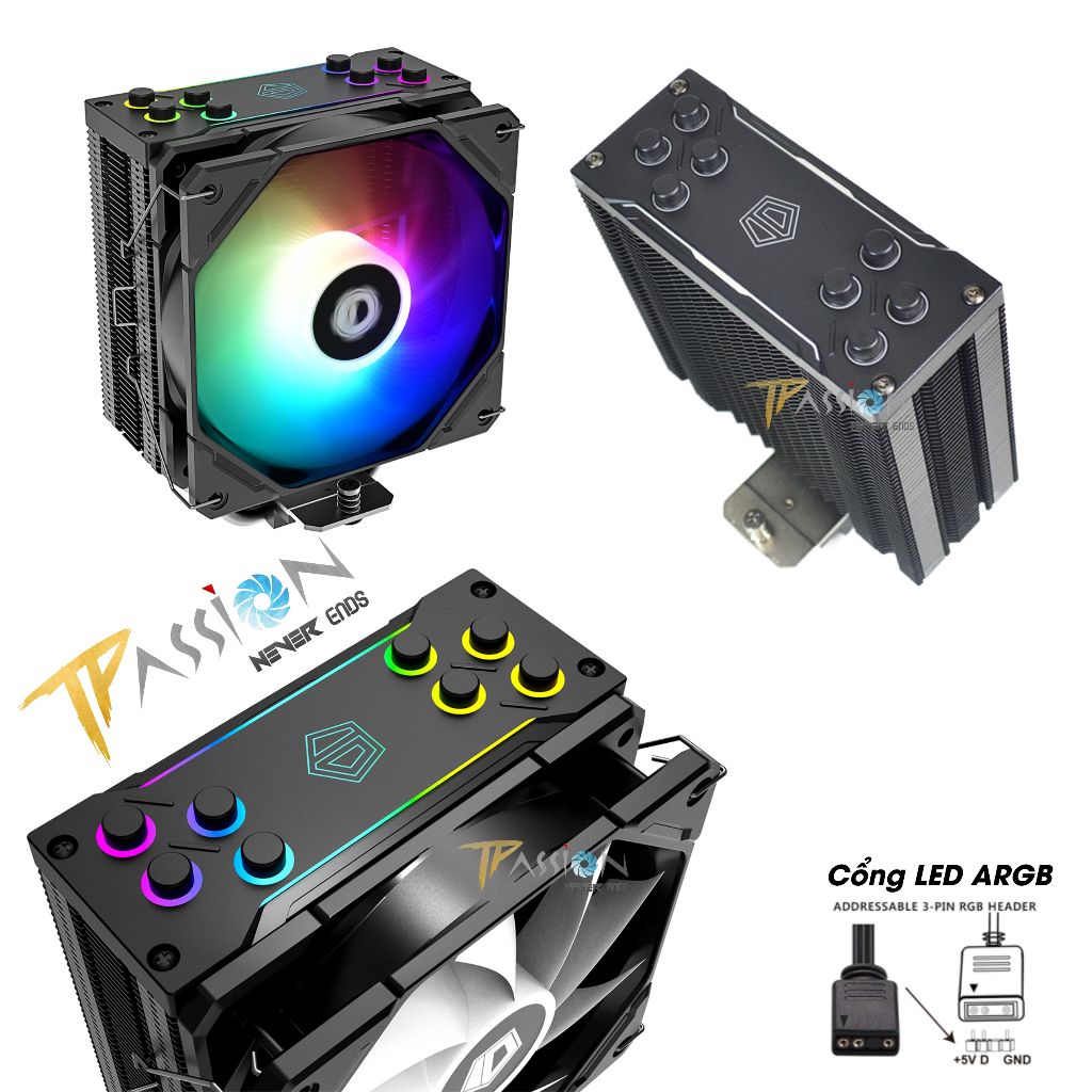 Tản nhiệt khí CPU ID-Cooling SE-224-XT ARGB V3 - Chính hãng BH 24 tháng, LED 5v 3Pin đồng bộ Main/Hub, PWM, Se 224 xt