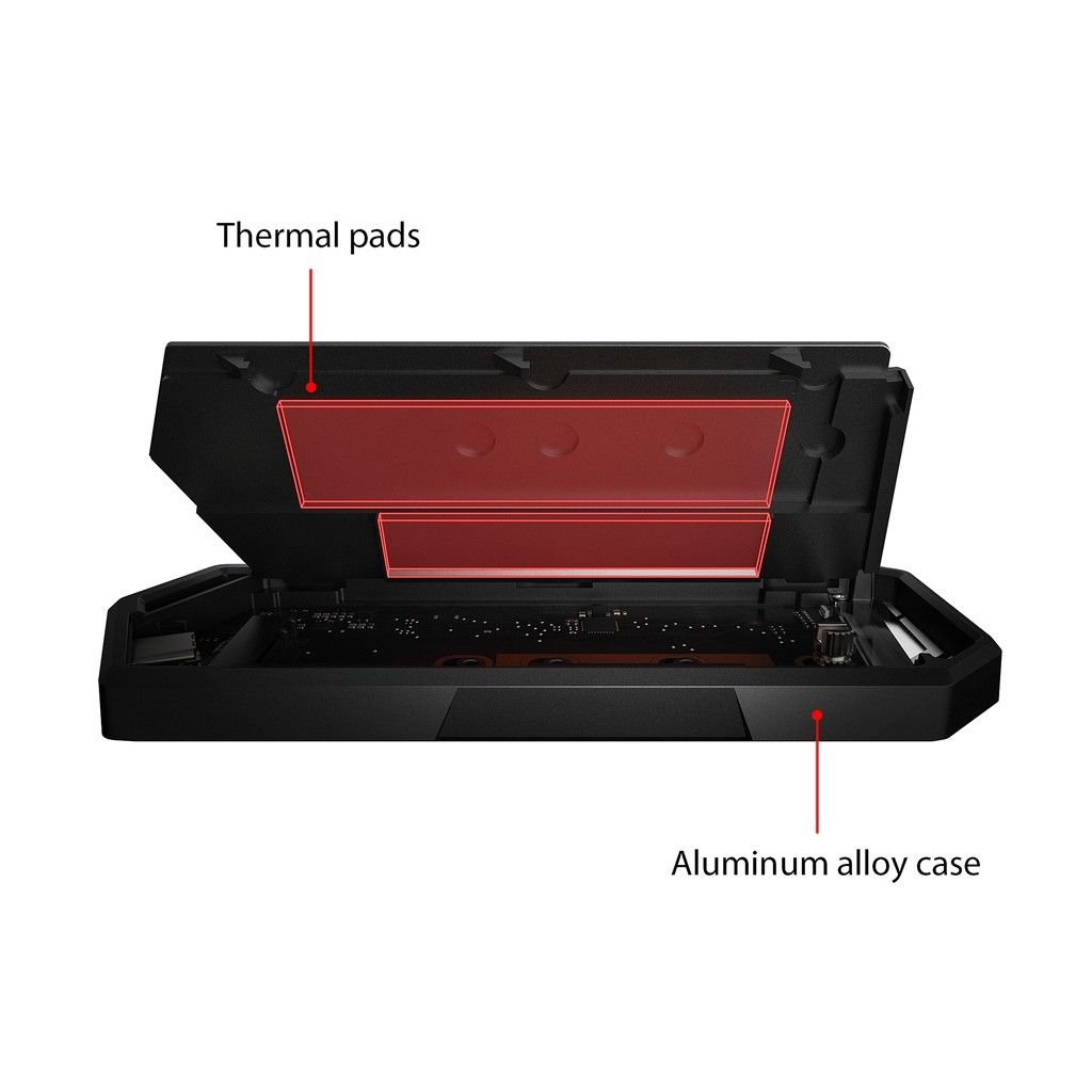 Hộp đựng ổ cứng SSD ASUS ROG STRIX ARION ESD-S1C có LED RGB đồng bộ Aura Sync