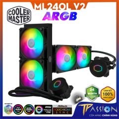 Tản nhiệt nước AIO CPU CoolerMaster MasterLiquid ML240L V2 ARGB | WHITE Trắng - Chính hãng, LED ARGB 5v sync Main/Hub