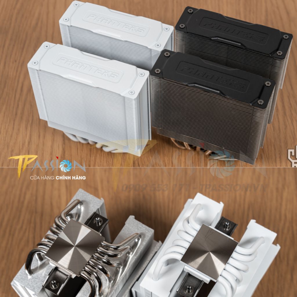 Tản nhiệt CPU Phanteks Polar T6 - 120 Black / White LED ARGB 5V - Chính hãng, TDP 280W, 6 ống đồng, sk 1700