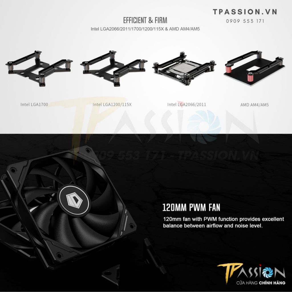 Tản nhiệt khí CPU ID-Cooling SE-214-XT PRO KHÔNG LED - Chính hãng, SE214 XT, socket 1700, 2011, 2066