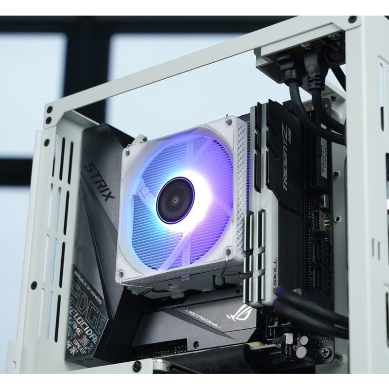 Tản nhiệt khí CPU Jonsbo HX4170D Trắng LED Rainbow tự động | Đen - Chính hãng, topdown Slim fan, ITX, mITX, HTPC