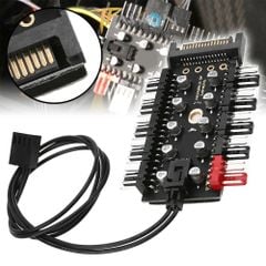 HUB ROG chia 10 cổng Fan Case 4 pin PWM có nguồn phụ SATA | MOLEX