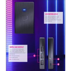 Bộ Hub điều khiển LED Cooler Master LED Controller A1 ARGB Gen 2 - Chính hãng, dùng APP phần mềm