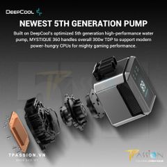 Tản nhiệt nước AIO CPU DEEPCOOL MYSTIQUE 240 | 360 MÀN HÌNH LCD - bơm LED ARGB 5V