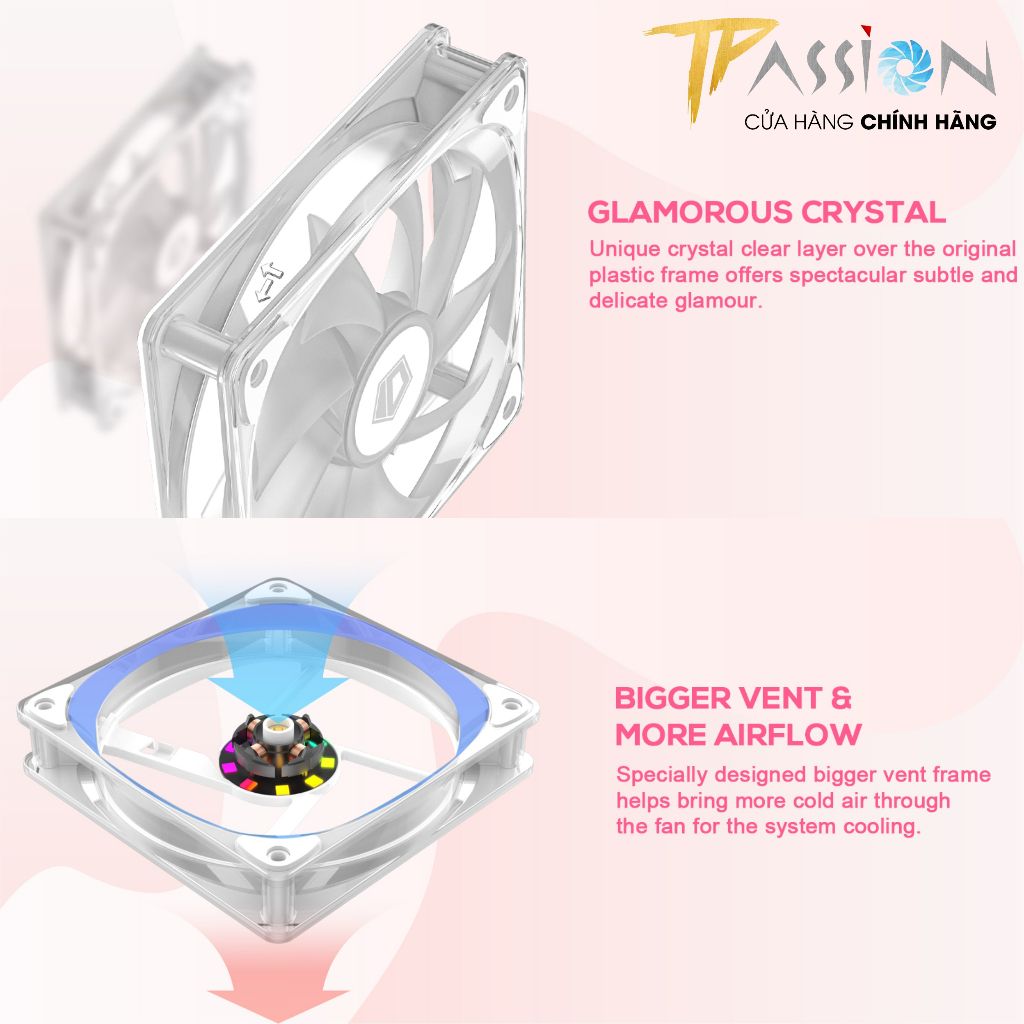 Quạt Fan Case 12cm ID-Cooling Crystal 120 White CT-12025 LED ARGB
