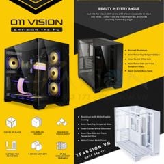 Vỏ case máy tính Lian Li O11 VISION Black / White / Chrome - Case gương paranoma trong suốt - Chính hãng