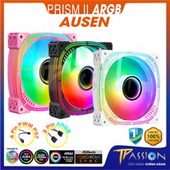 Quạt fan case 12cm Ausen Prism II ARGB HALO LED tâm vô cực, vòng ring