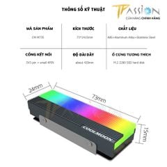 Tản nhiệt ổ cứng SSD M2 Coolmoon CM-M73S LED ARGB 5V