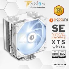 Tản nhiệt khí CPU ID-Cooling SE-224-XTS WHITE LED Trắng- Chính hãng, SE-224-W 224XT Toàn trắng, hiệu năng cao