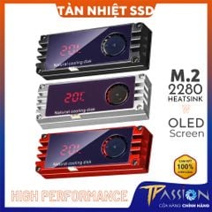 Tản nhiệt ổ cứng SSD M2 GLOTREND HF-01 Màn hình OLED hiển thị nhiệt độ tích hợp quạt tản nhiệt
