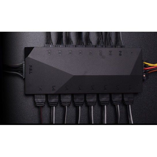 Fan Hub ID-Cooling HA-02 ARGB kết hợp 8 cổng PWM và 8 cổng LED ARGB 3 Pin 5V