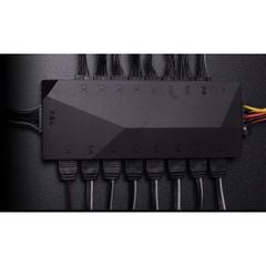 Fan Hub ID-Cooling HA-02 ARGB kết hợp 8 cổng PWM và 8 cổng LED ARGB 3 Pin 5V