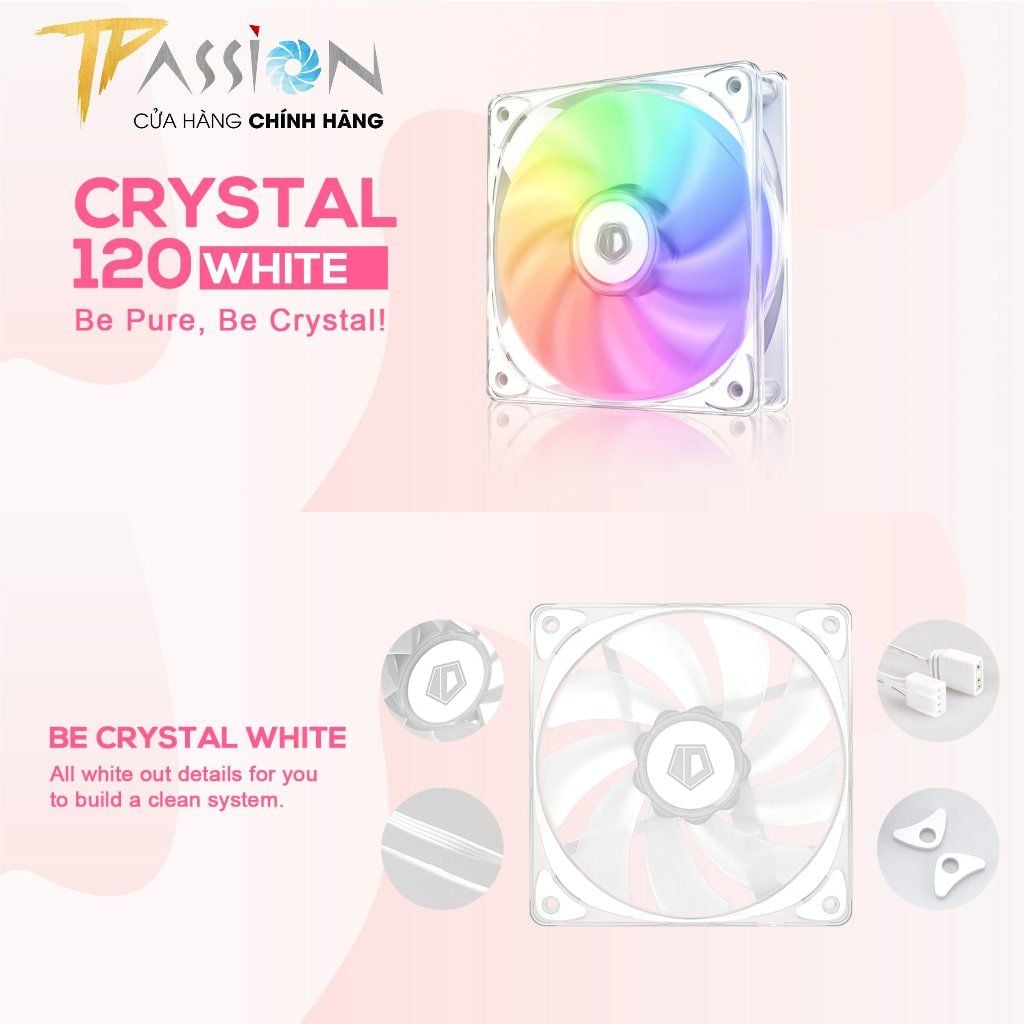 Quạt Fan Case 12cm ID-Cooling Crystal 120 White CT-12025 LED ARGB